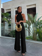 Champagne Pleated Halter Set — Veylora