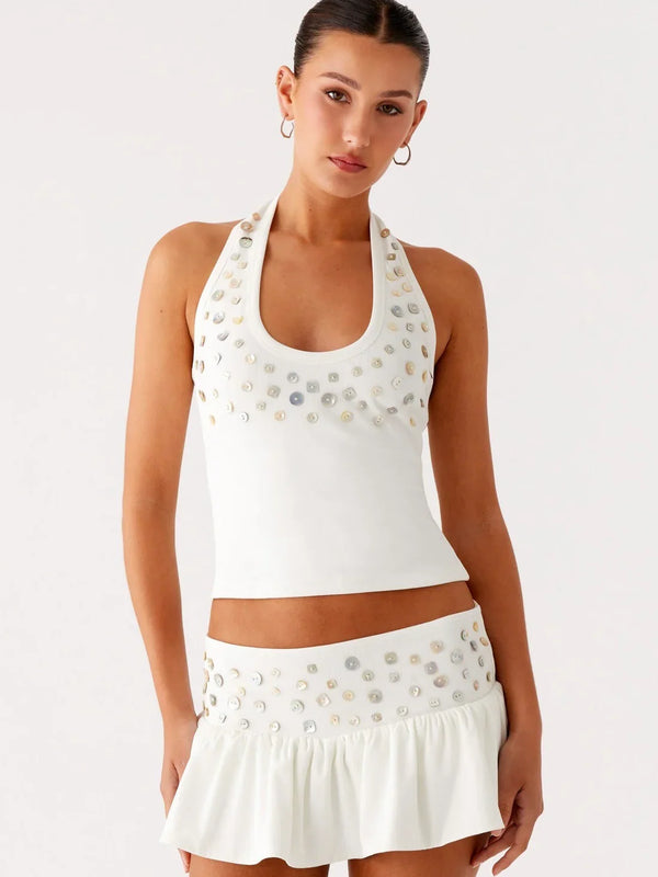 White Eyelet Set