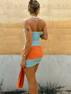 Aqua Draped Maxi Dress — Veylora