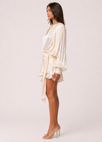 Champagne Draped Mini Dress — Veylora