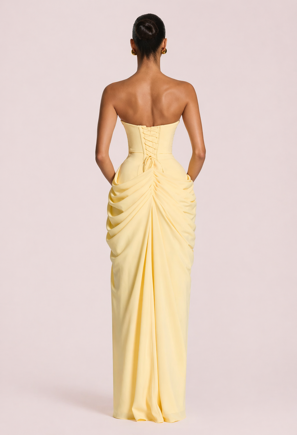 Lemon Sculpt Strapless Maxi Dress — Veylora